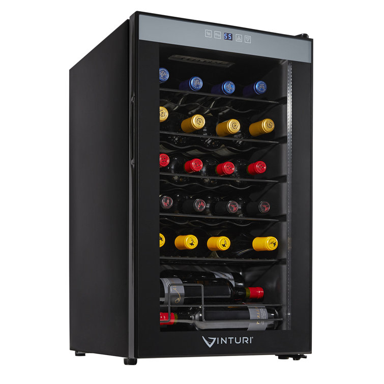 Vinturi 24Bottle Freestanding Digital Wine Chiller, Auto Defrost